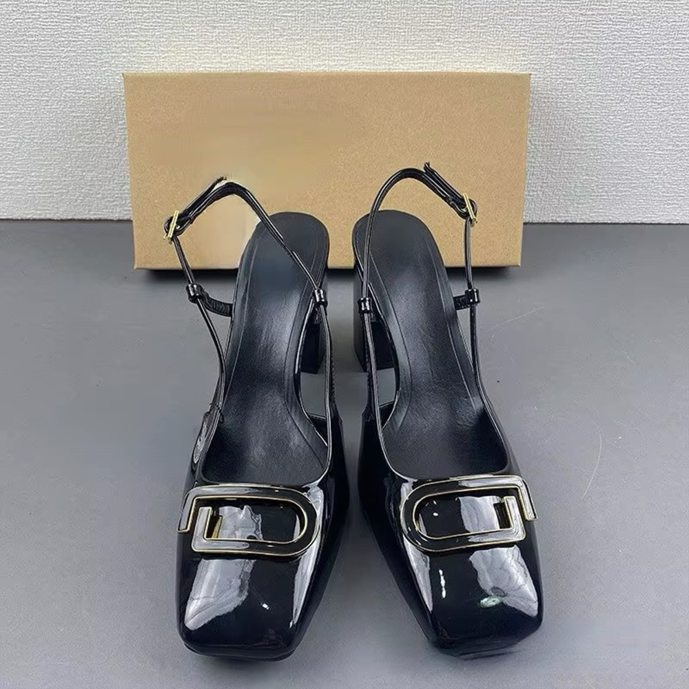 Never Worn Zara Black Block Heel Sling Backs